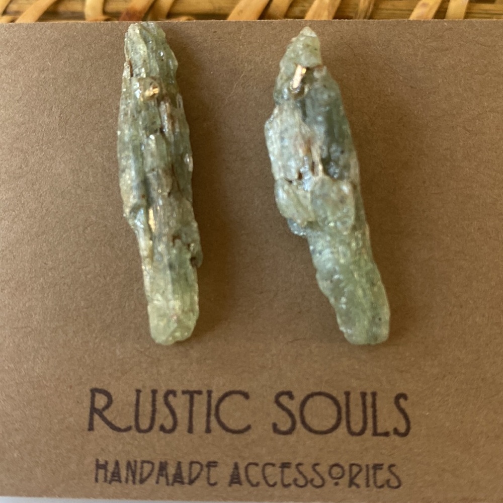 Rustic Souls handmade posted earrings - 14K & Kyanite
